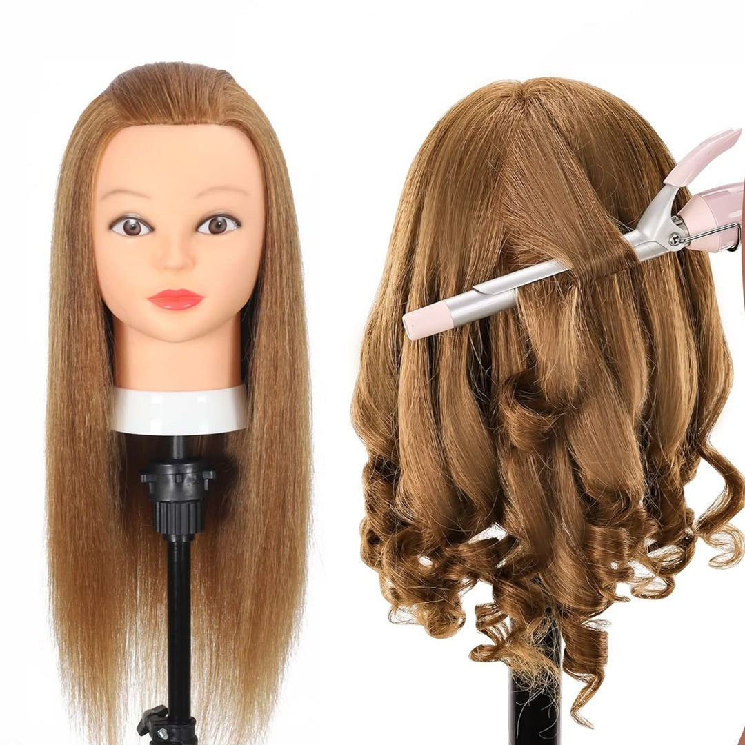 80% Human Hair 20% Artificial Hair Styling & Cutting Dummy – Heat Resistant up to 180°C | ₹2500