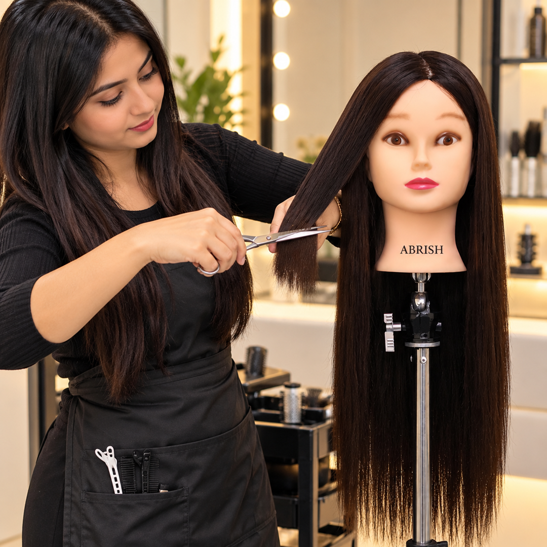 Cut & Heatless Styling Dummy – Professional Hair Training Mannequin | Wholesale Price ₹1200 black colour